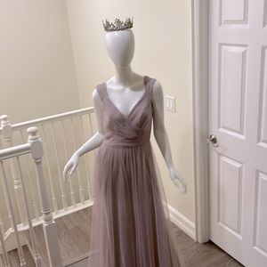 Sorella Vita soft English net over luxe double knit floor length gown